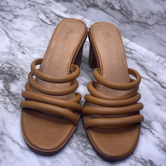 Women’s Madewell Addie High Heeled  Mule Desert Camel Leather Size 7.5 - Picture 6 of 16